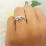 0.50 Carat (ctw) 10K White Gold Round Diamond Ladies Swirl Bridal 3 Stone Engagement Ring With Matching Band Set 1/2 CT