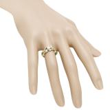 0.50 Carat (ctw) 10K Yellow Gold Round Diamond Ladies Swirl Bridal 3 Stone Engagement Ring With Matching Band Set 1/2 CT