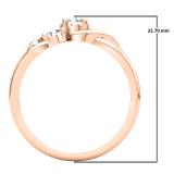 0.50 Carat (ctw) 18K Rose Gold Round Diamond Ladies Swirl Bridal 3 Stone Engagement Ring With Matching Band Set 1/2 CT