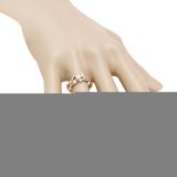 0.50 Carat (ctw) 18K Rose Gold Round Diamond Ladies Swirl Bridal 3 Stone Engagement Ring With Matching Band Set 1/2 CT