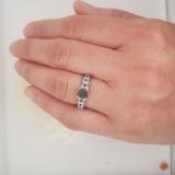 1.15 Carat (ctw) 10K White Gold Round Cut Black Diamond Ladies Bridal Vintage & Antique Engagement Ring