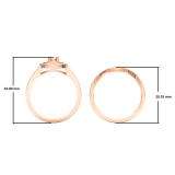 0.60 Carat (ctw) 14K Rose Gold Round Cut Diamond Ladies Bridal Split Shank Halo Engagement Ring With Matching Band Set