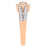 0.75 Carat (ctw) 10K Rose Gold Round Cut White Diamond Ladies Bridal Split Shank Halo Style Engagement Ring 3/4 CT
