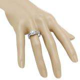0.75 Carat (ctw) 10K White Gold Round Cut White Diamond Ladies Bridal Split Shank Halo Style Engagement Ring 3/4 CT