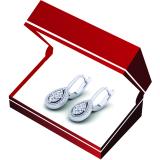 0.55 Carat (ctw) 14K White Gold Round White Diamond Ladies Pear-shaped Drop Earrings 1/2 CT