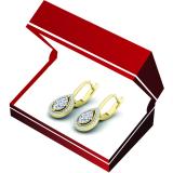 0.55 Carat (ctw) 14K Yellow Gold Round White Diamond Ladies Pear-shaped Drop Earrings 1/2 CT