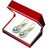 0.50 Carat (ctw) 14K Yellow Gold Round Cut White Diamond Ladies Halo Style Dangling Drop Earrings 1/2 CT