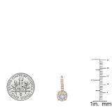 0.55 Carat (ctw) 10K Rose Gold Round Cut White Diamond Ladies Cluster Style Dangling Drop Earrings 1/2 CT