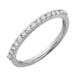 Round White Diamond Ladies Anniversary Wedding Stackable Band (0.25 ctw., Color I-J, Clarity I2-I3) | 10K White Gold