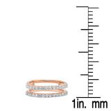 0.50 Carat (ctw) 14K Rose Gold Round Diamond Ladies Anniversary Wedding Band Enhancer Guard Double Ring 1/2 CT