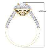 1.55 Carat (ctw) 10K Yellow Gold Round Cut Diamond Ladies Vintage Style Bridal Halo Engagement Ring