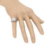 1.55 Carat (ctw) 14K White Gold Round Cut Diamond Ladies Vintage Style Bridal Halo Engagement Ring
