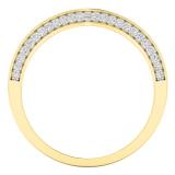 0.35 Carat (ctw) 10K Yellow Gold Round Cut White Diamond Ladies Stackable Anniversary Wedding Contour Band Guard Ring