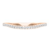 0.20 Carat (ctw) 18K Rose Gold Round Diamond Ladies Anniversary Stackable Ring Wedding Band 1/5 CT