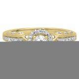 0.50 Carat (ctw) 10K Yellow Gold Round White Diamond Ladies Halo Style Bridal Engagement Ring 1/2 CT