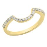 0.30 Carat (ctw) 14K Yellow Gold Round Cut White Diamond Ladies Anniversary Wedding Stackable Band Contour Guard Ring