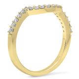 0.30 Carat (ctw) 14K Yellow Gold Round Cut White Diamond Ladies Anniversary Wedding Stackable Band Contour Guard Ring