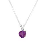 14K White Gold Pear Cut Amethyst Pendant - 9x7 Mm Solitaire Stone With Silver Chain | Ladies Necklace Gift