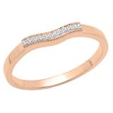 0.05 Carat (ctw) 10K Rose Gold Round White Diamond Ladies Wedding Anniversary Band Ring