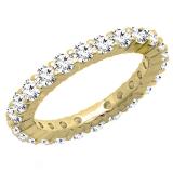 1.70 Carat (ctw) 10K Yellow Gold Round White Cubic Zirconia CZ Eternity Wedding Stackable Band