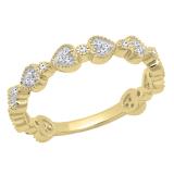 0.20 Carat (ctw) 10K Yellow Gold Round White Diamond Ladies Vintage Wedding Stackable Band 1/5 CT