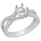 0.40 Carat (ctw) 14k White Gold Round Diamond Ladies Engagement Semi Mount Ring (No Center Stone)