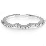 0.25 Carat (ctw) 14k White Gold Round Diamond Ladies Anniversary Wedding Band Guard Ring 1/4 CT