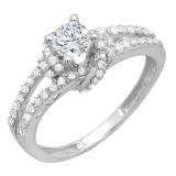 0.55 Carat (ctw) 14k White Gold Round Diamond Ladies Bridal Semi Mount Ring (No Center Stone)