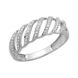 0.30 Carat (ctw) Sterling Silver Round Diamond Ladies Cocktail Band Ring