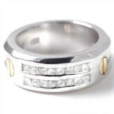 1.50 Carat (ctw) 14K REAL PRINCESS DIAMOND MENS WEDDING BAND RING