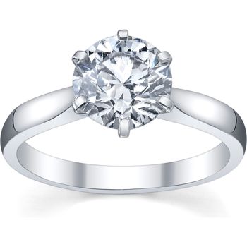 Platinum Ladies Solitaire Semi Mount Engagement Ring (No Center Stone ...