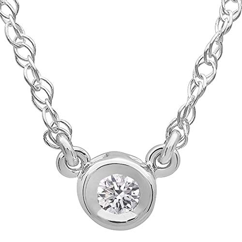 0.20 Ct Brilliant Synthetic Diamond 18K White Gold Necklace