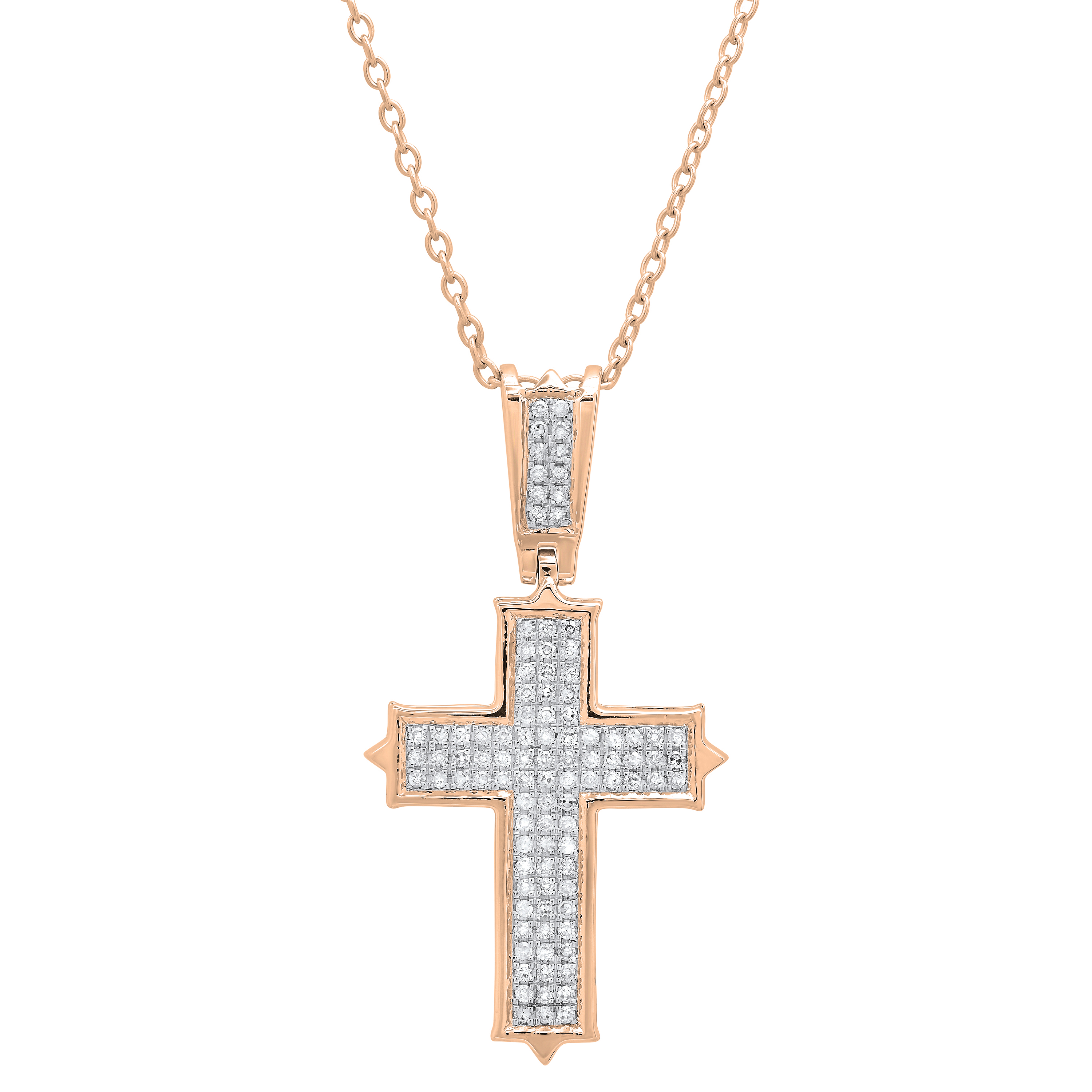 Buy 0.32 Carat (ctw) Round Lab Grown Diamond Ladies Cross Pendant
