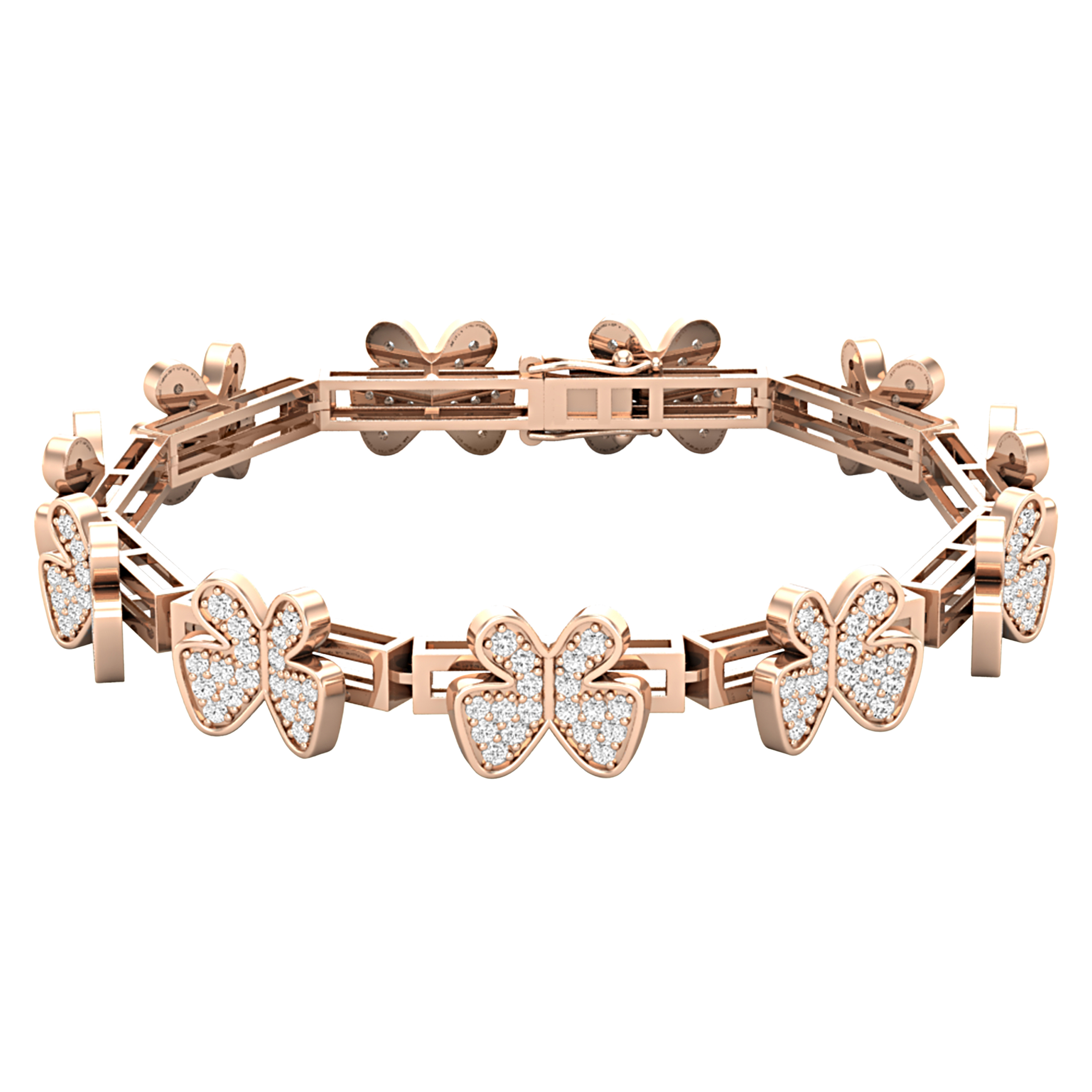 Diamond Multi-Charm Bracelet, Rose Gold