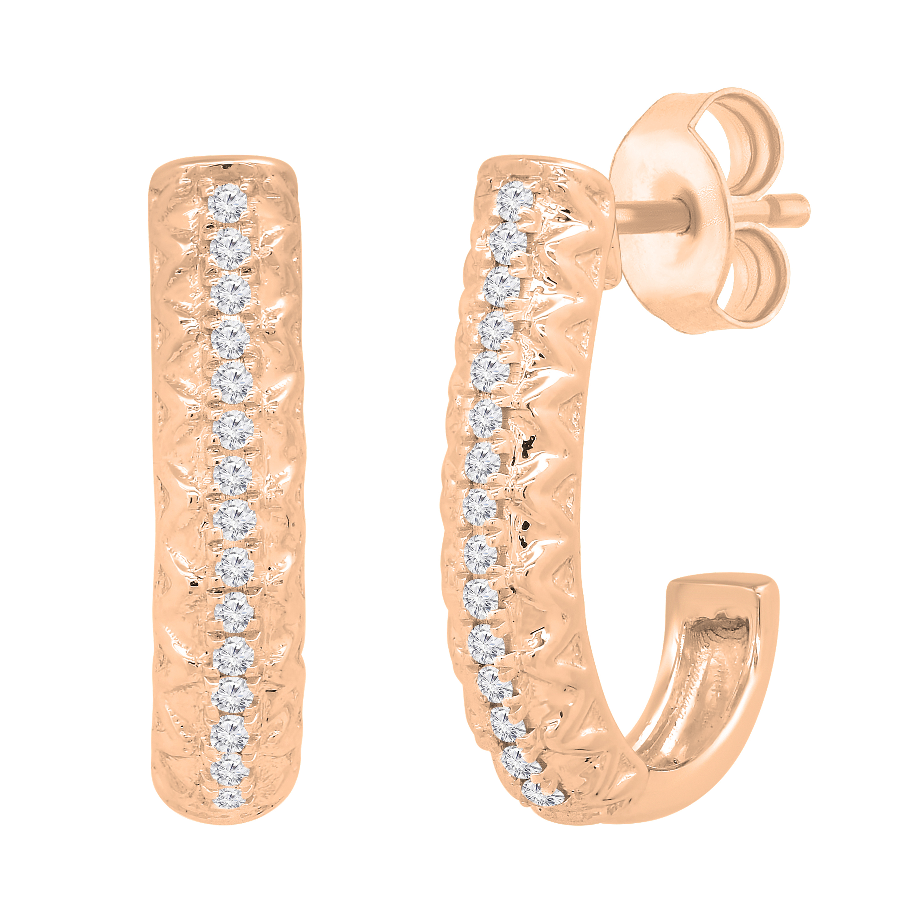 18K Gold Huggie Earrings With VS Clarity