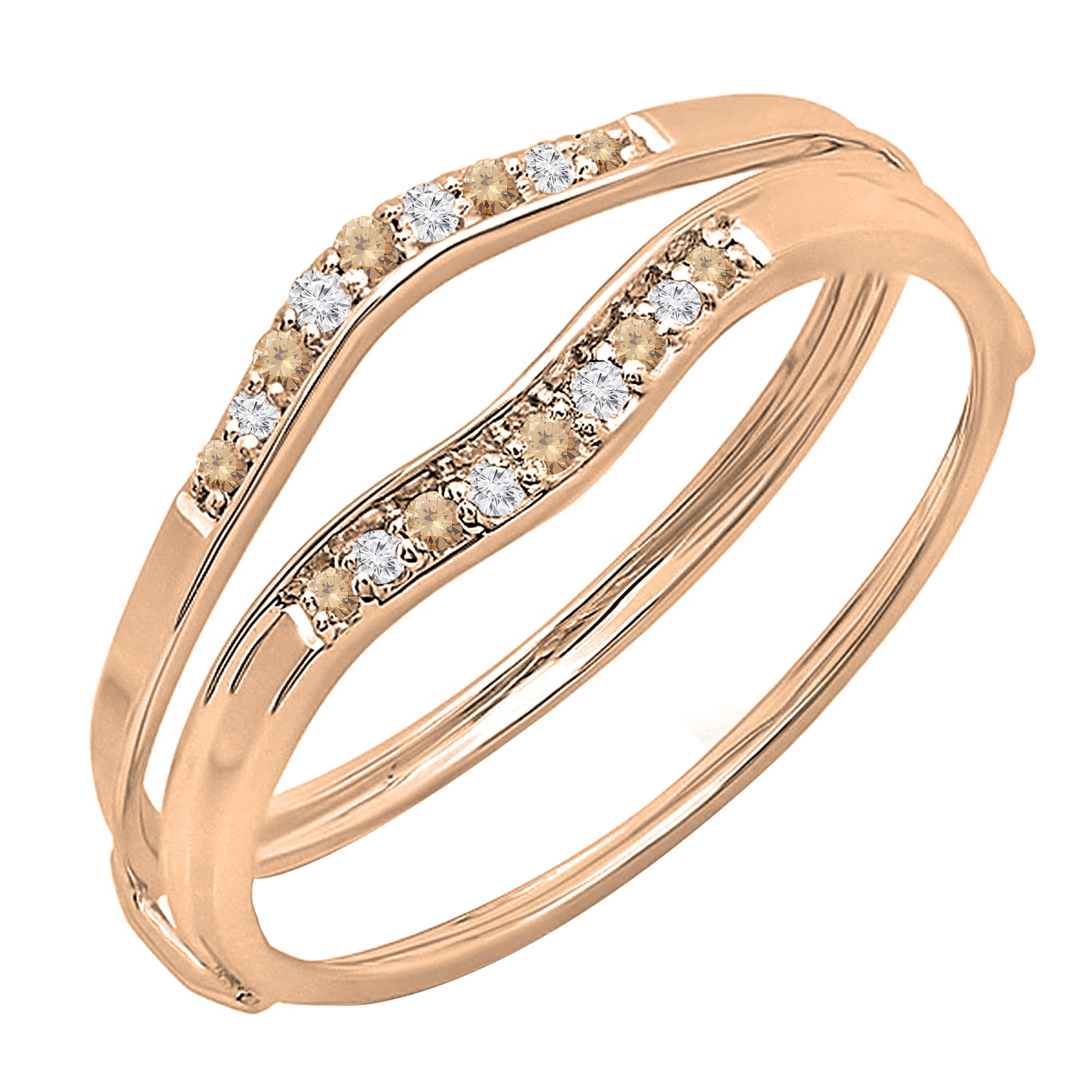 Dazzlingrock Collection 0.45ct Diamond Wedding Enhancer Guard Ring - 14K Rose Gold, Size 9