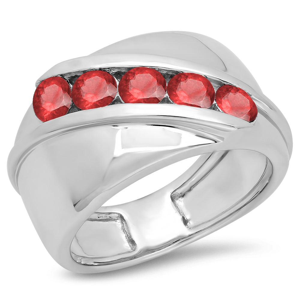 Sterling Silver Pink Coral & Pink Sapphire 2-Row Ring