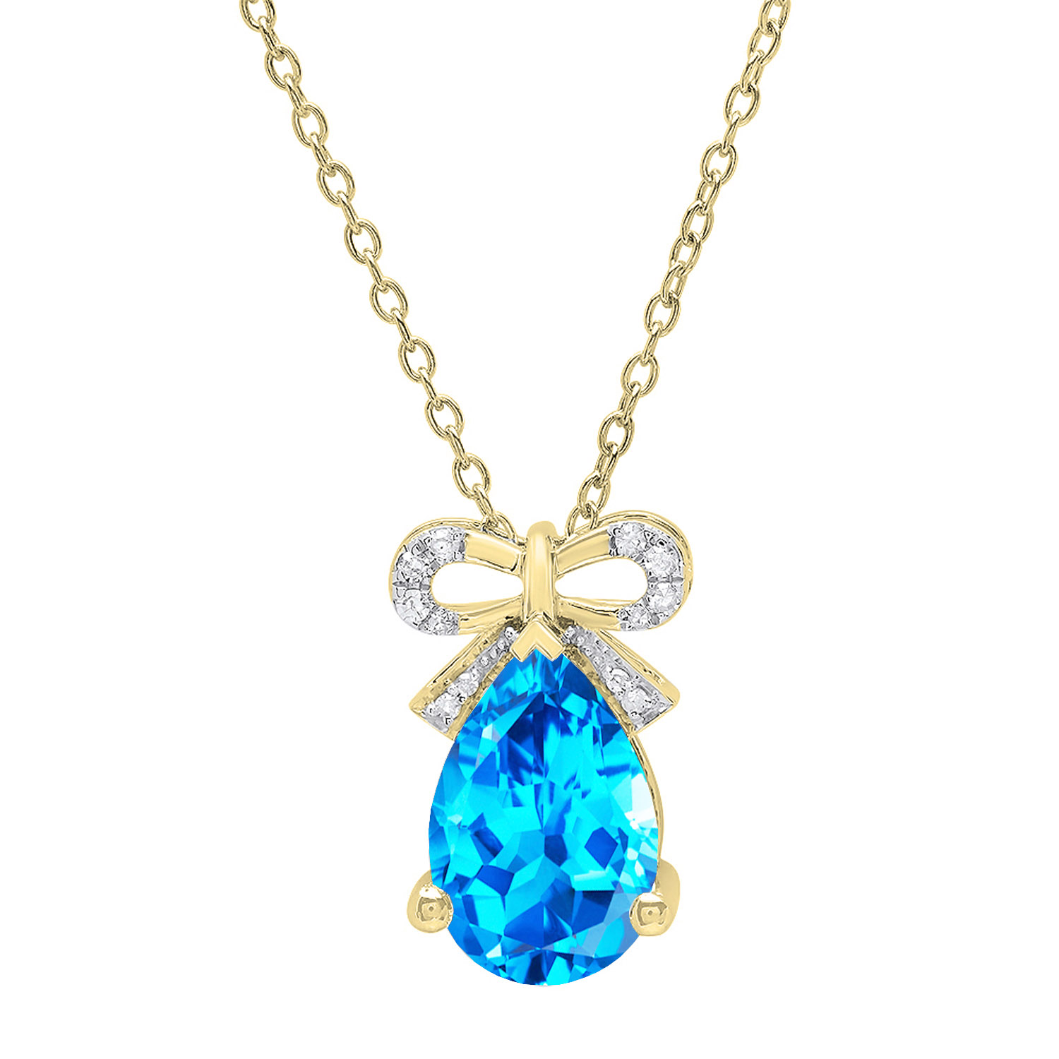 小物 Pear AFFY Pear Shape Simulated Blue Topaz Flying Austin Bat