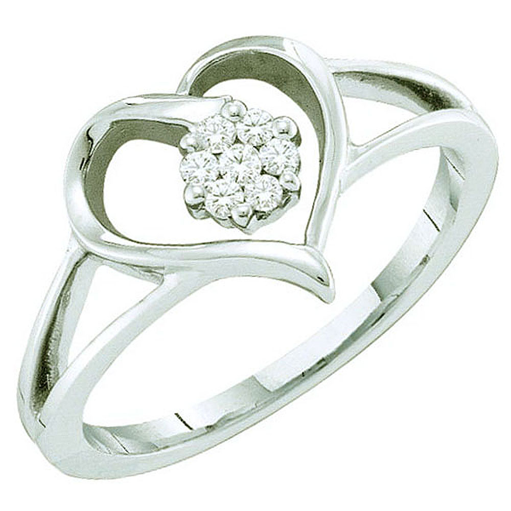Buy 1.5 mm 0.10 Carat (ctw) 10k White Gold Round Diamond Ladies Bridal ...