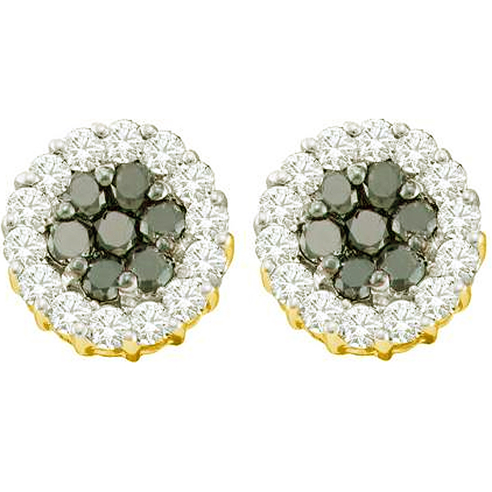 Color Blossom Earrings, Yellow Gold, White Gold And Diamonds