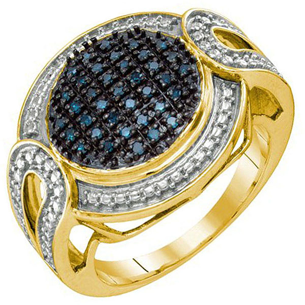 Buy 0.24 Carat (ctw) 18k Yellow Gold Plated Sterling Silver Blue