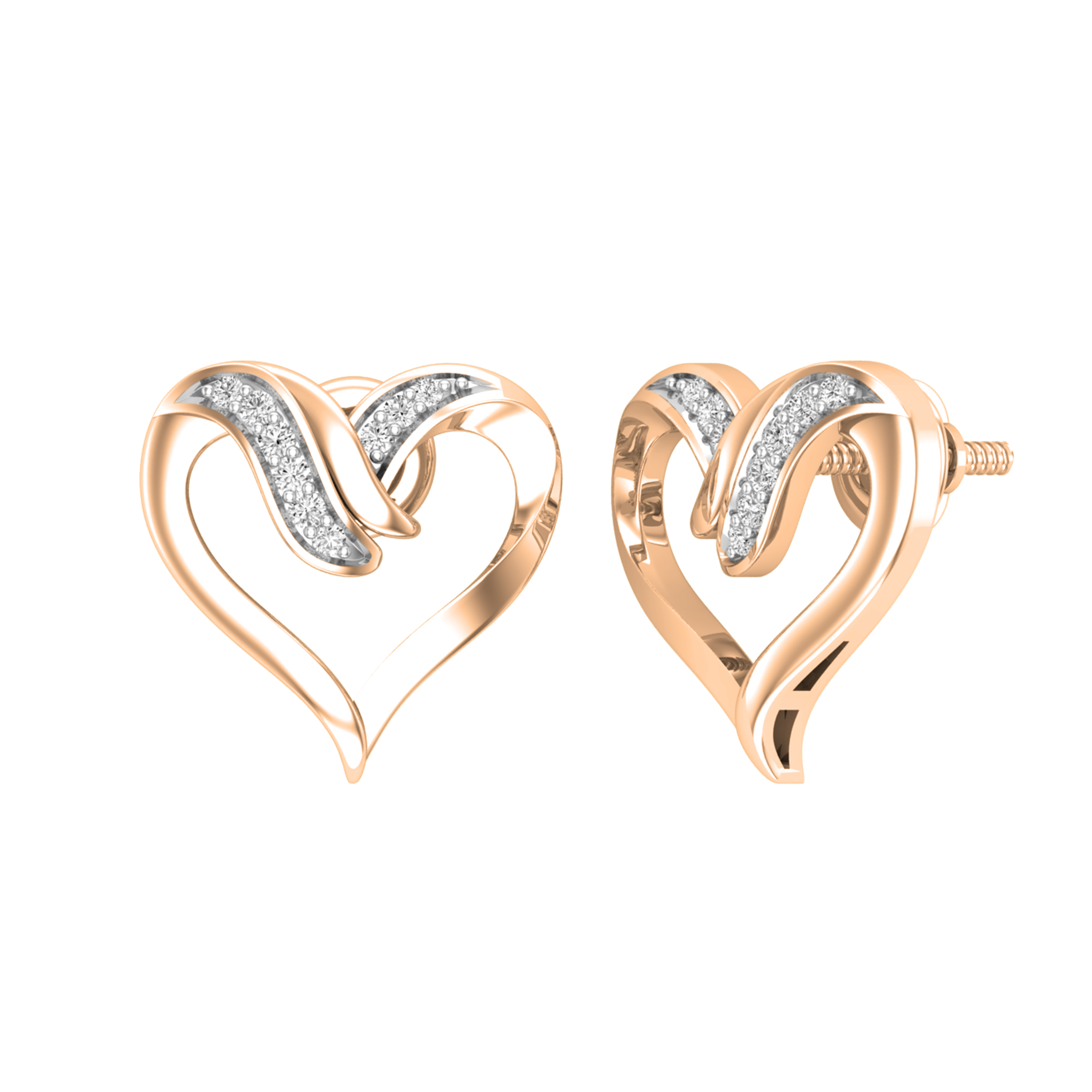 Asymmetrical Heart Stud Earrings – Vpink - Handcrafted jewelry