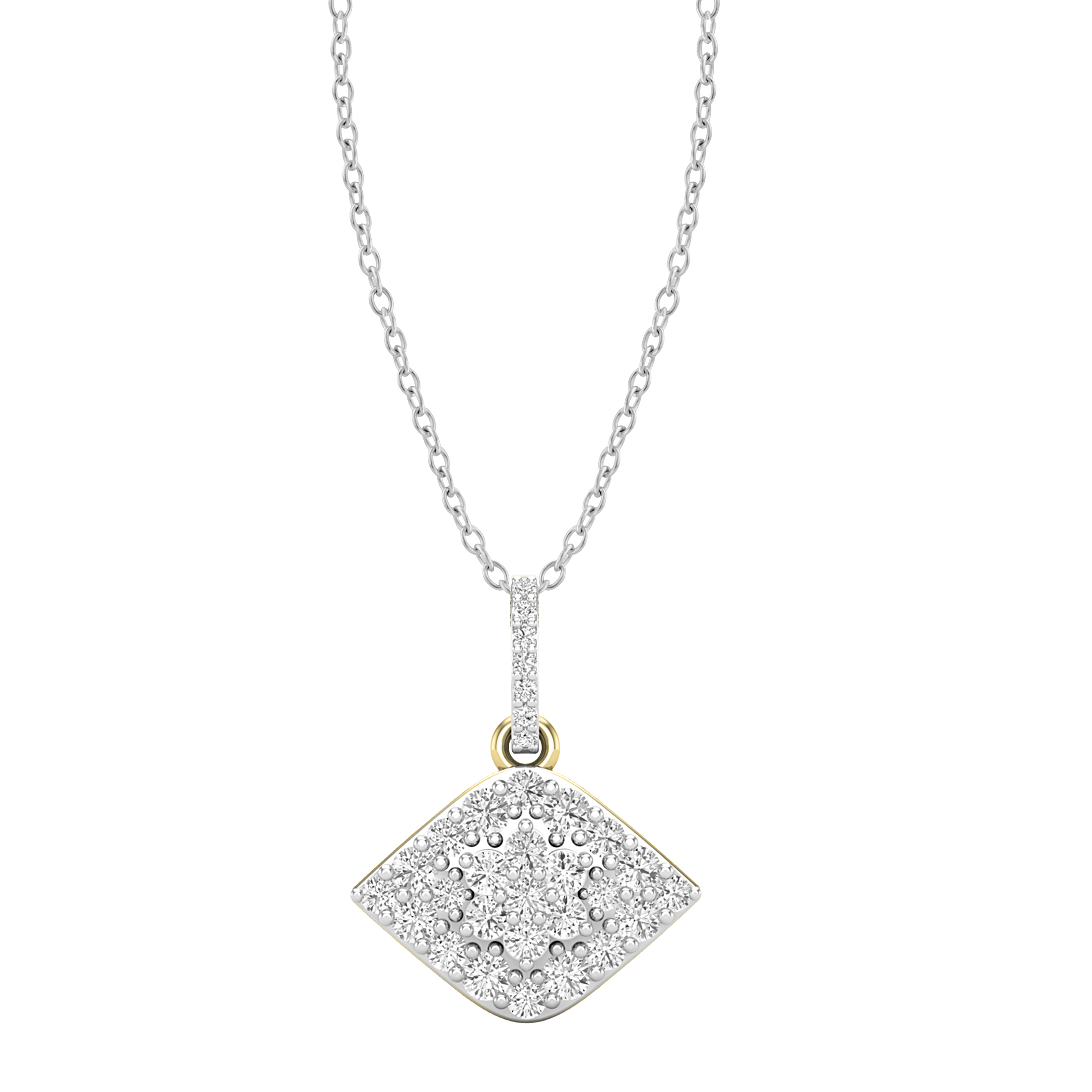 Dazzlingrock Evil Eye Diamond Pendant - 0.10ct Natural White Diamond, 10K White Gold, 18" Chain