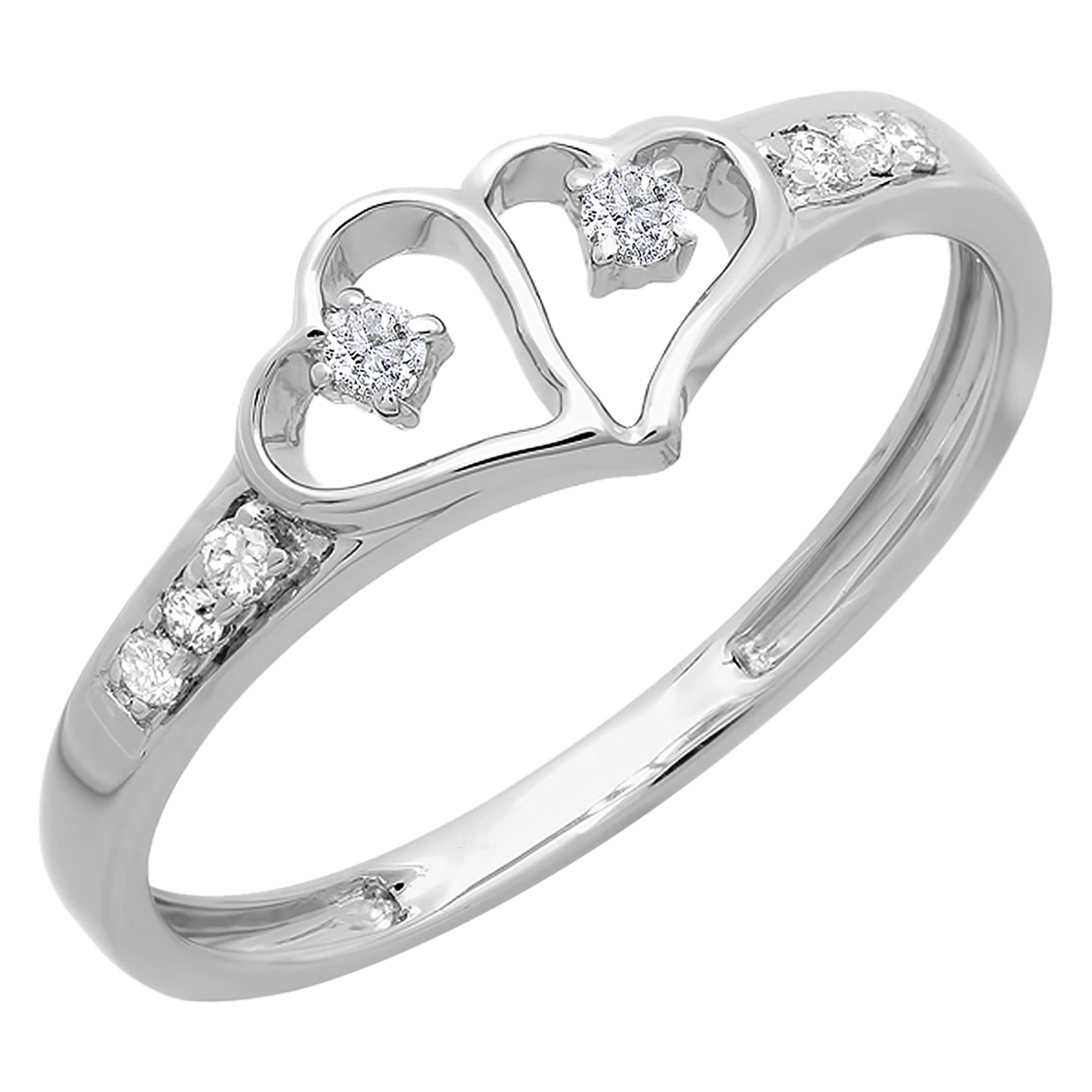 Buy 7.4 Mm 0.15 Carat (ctw) Sterling Silver Round White Diamond Ladies 