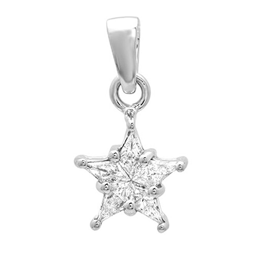Buy 0.20 Carat (ctw) 14k White Gold Kite Noble Cut Diamond Ladies 5 ...