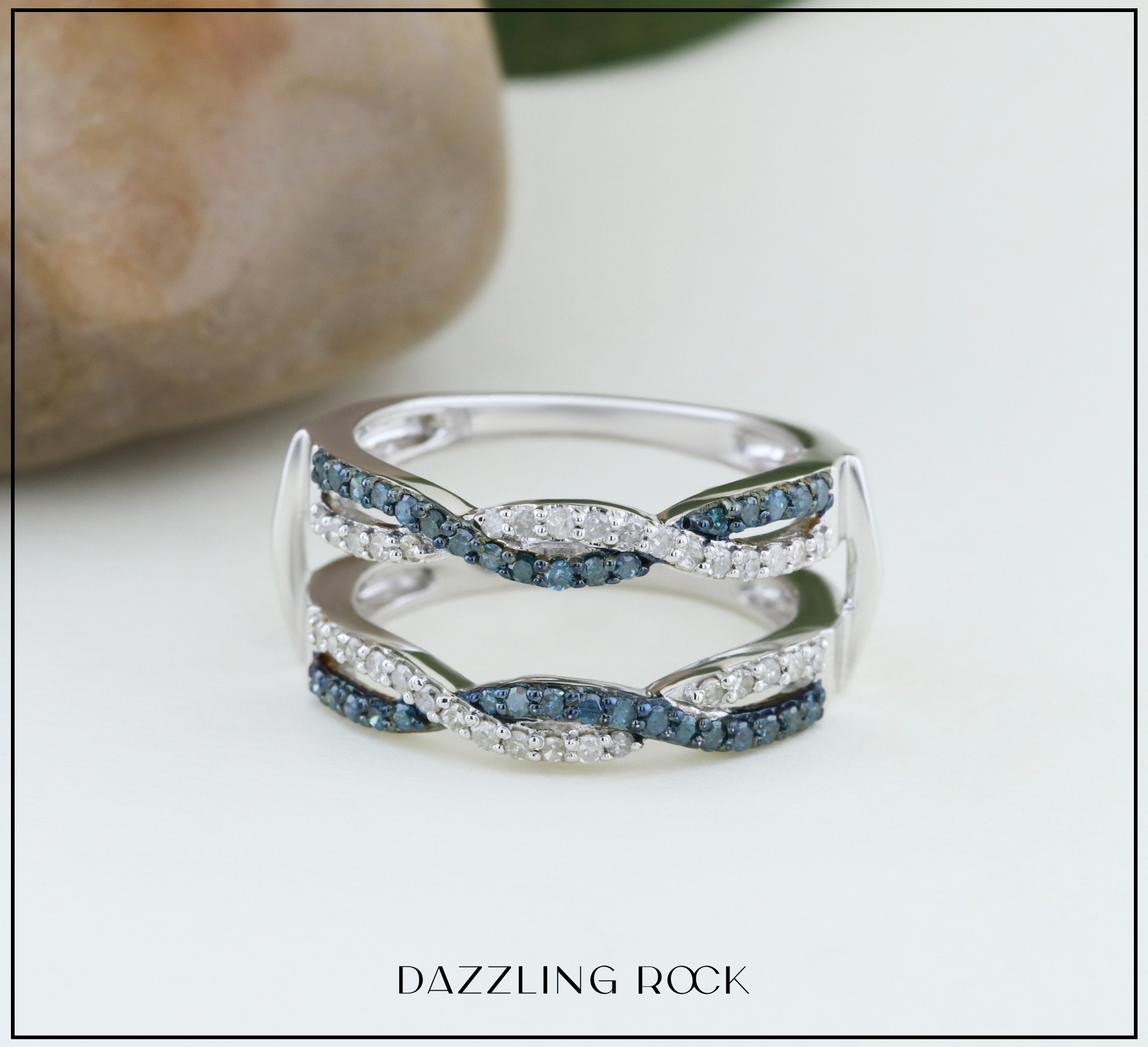 Buy 9.9 mm 0.55 Carat (ctw) 14K White Gold Round White & Blue Diamond