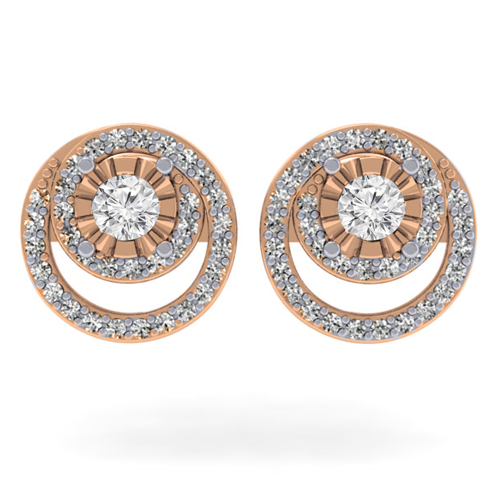 Buy 11.3 mm 0.80 Carat (ctw) 10K Rose Gold Round Cut Diamond Ladies ...