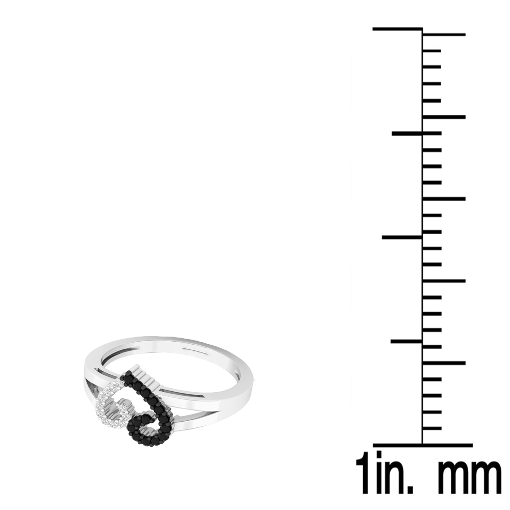 Buy 9.5 mm 0.17 Carat (ctw) Sterling Silver Round Black & White Diamond