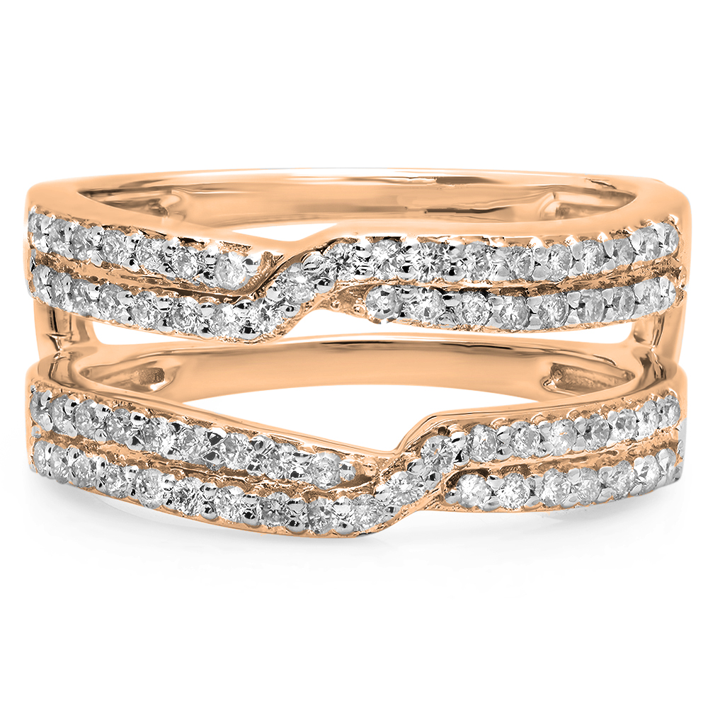 Buy 10.6 mm 0.65 Carat (ctw) 10K Rose Gold Round Cut Diamond Ladies