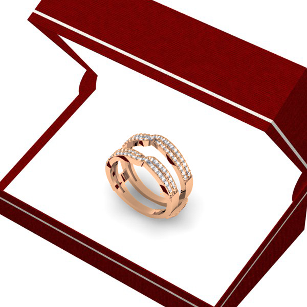 Buy 10.6 mm 0.65 Carat (ctw) 10K Rose Gold Round Cut Diamond Ladies